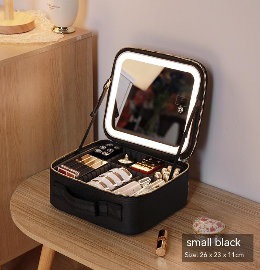 Cosmetic Bag with Mirror & LED Light