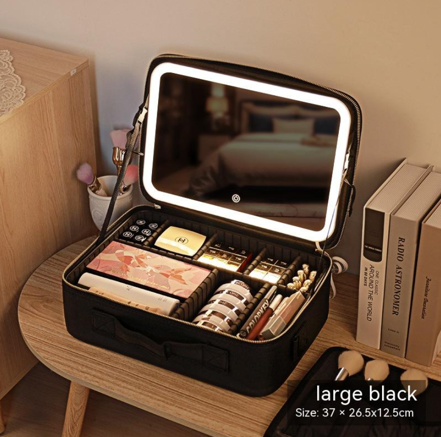 Cosmetic Bag with Mirror & LED Light
