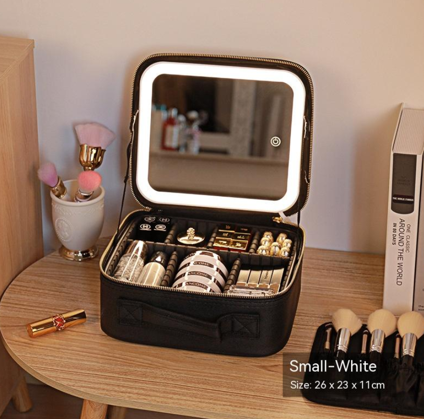 Cosmetic Bag with Mirror & LED Light